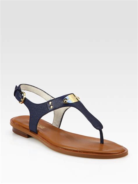 Shop Michael Kors Shaw Leather Thong Sandals 